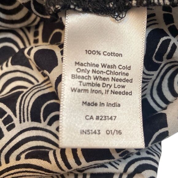 Talbots Black and White with Lace Front 3/4 Sleeves Tunic Top Women Size Medium - Picture 10 of 10